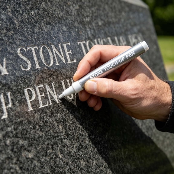 Silver Stone Paint Marker, Touch Up Paint Pen, Permanent Paint Markers, Paint Pen for Touch Ups, 15Ml 5.5 Inch 1 Pack Waterproof Silver Acrylic Ink for Tombstone Lettering Refill,