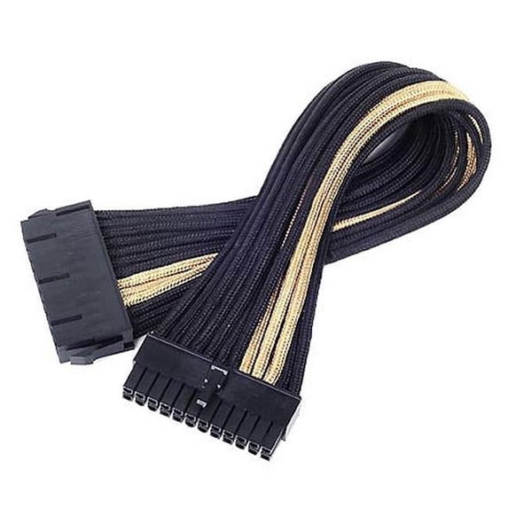Silver Stone Technologies 24 Pin 300 mm Power Cable Extender - Black with Gold