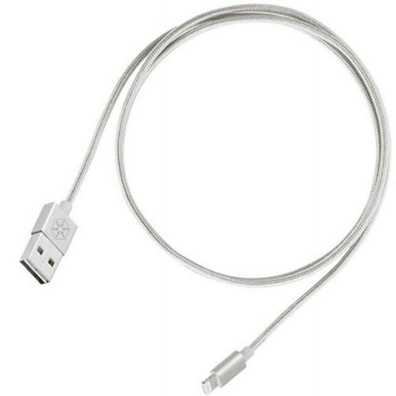 Silver Stone Technologies CPU03S Reversible USB-A to Lightning Cable - Silver