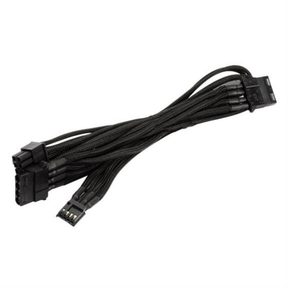 Silver Stone Technologies PP06B-3PER10F 150 mm 6 Pin Individually Sleeved Modular Cable, Black