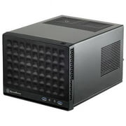 Silver Stone Technologies SG13B-Q Mini-DTX, Mini-ITX Small Form Factor Computer Case with Faux Aluminum Front Panel Cases - Black