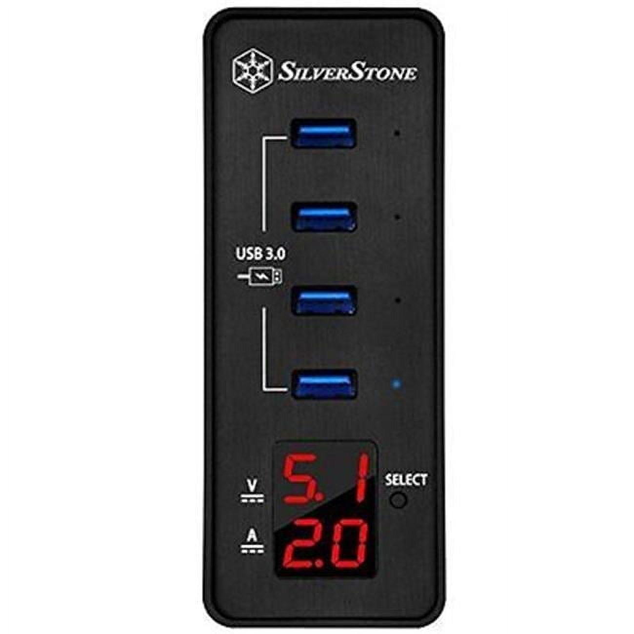 Silver Stone Technologies  Smart Four Port USB 3.0 Hub with Fast Charging - Black