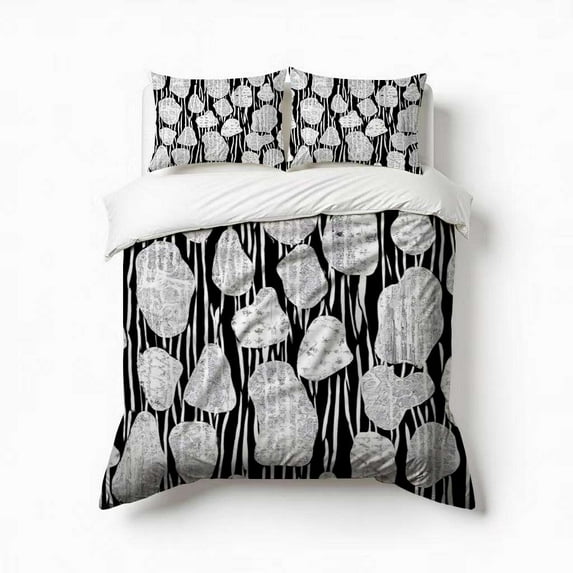 Silver Stones Zebra Stripes Pattern Bedding Set 3 Pcs Soft Microfiber Quilt Cover For Bedroom Decor, Comforter Cover With 2 Pillowcase