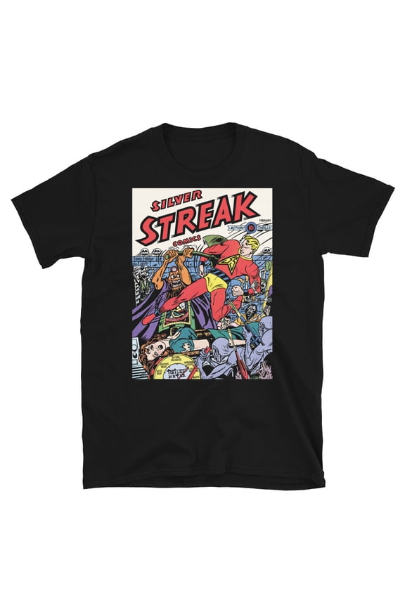 Silver Streak No. 22 (February 1946) (Black) Short-Sleeve Unisex T-Shirt