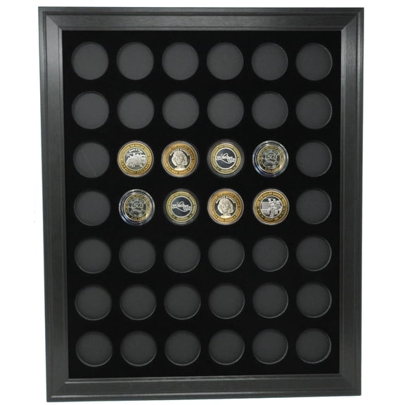 Silver Strike Casino Coins (Not Included) Wall Display Picture Frame Holds 42 Coins Made in the USA