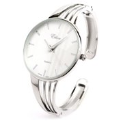 Silver String Style Band Luxury Womens Bangle Cuff Watch