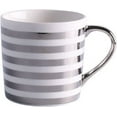 thumbnail image 1 of Silver Stripes Ceramic Milk Mug Plating Handle Cup Office Household Coffee Milk Tea Mugs Home Decoration, 1 of 3