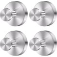 thumbnail image 1 of Silver Suction Cup Hooks for Shower Waterproof - Set of 4, No Drill Stainless Steel Towel Hooks for Bathroom Wall, Kitchen, Glass, Mirror, Tile - Ideal for Hanging Towels, Robes, and Loofahs, 1 of 8
