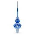 thumbnail image 1 of Silver Swirls on Blue Glass Tree Topper, 1 of 5