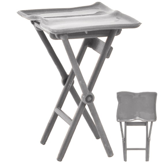 Silver TV Tray for WWE & AEW Wrestling Action Figures (2.5 Inches Tall)