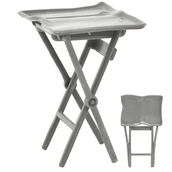 Silver TV Tray for WWE & AEW Wrestling Action Figures (2.5 Inches Tall)