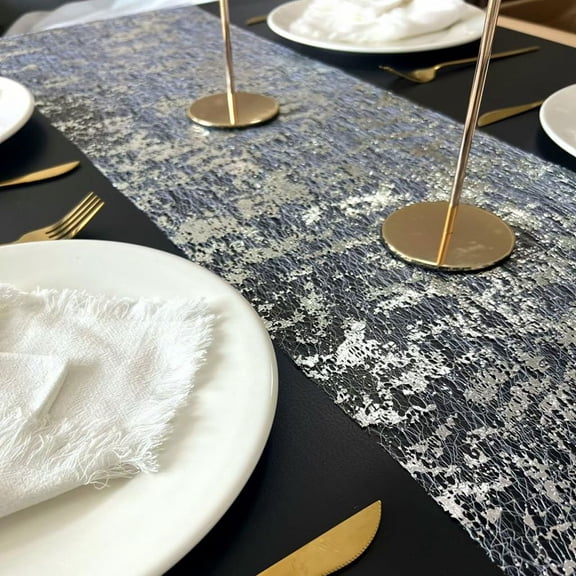 Silver Tablecloth Sequined Glitter Foil Metallic Silver Fine Mesh Tablecloth Suitable for Various Occasions