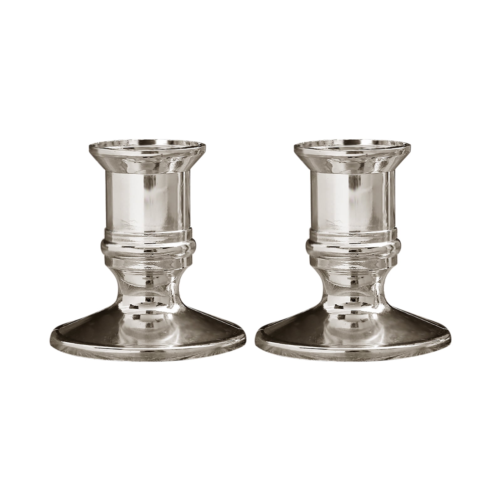 Silver Taper Candlestick Holders,Vintage Crystal Candle Stands,Elegant Candlestick Holders Set for Dining Table Centerpiece Fireplace Candle Decors