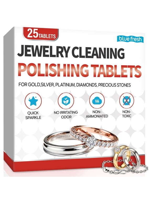 Silver Tarnish Remover Effervescent Tablets | Quick Silver Jewelry Cleaner | Non-Toxic 25 Count