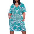 thumbnail image 1 of Silver Teal Floral Damask Pattern Summer Dresses for Women Beach Boho, 1 of 5