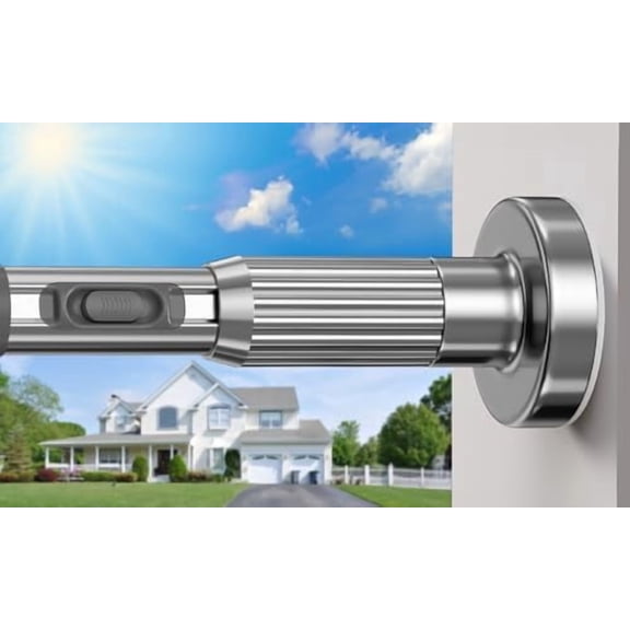 Silver Tension Curtain Rods for Windows 41-185 Inches Heavy Duty Tension Rod Adjustable Curtain Rods No Drilling for Bathroom Living Room Outdoor Patio Hold Up Blackout Curtains and Non Slip