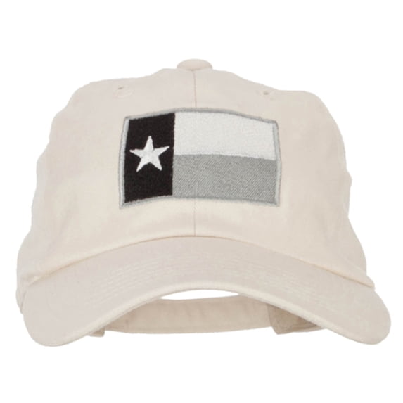 Silver Texas Flag Embroidered Unstructured Washed Cap - Beige OSFM