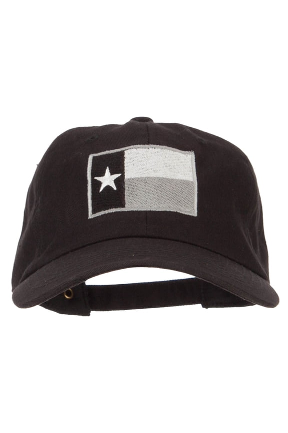 Silver Texas Flag Embroidered Unstructured Washed Cap - Black OSFM