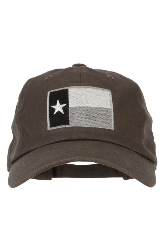 Silver Texas Flag Embroidered Unstructured Washed Cap - Olive OSFM