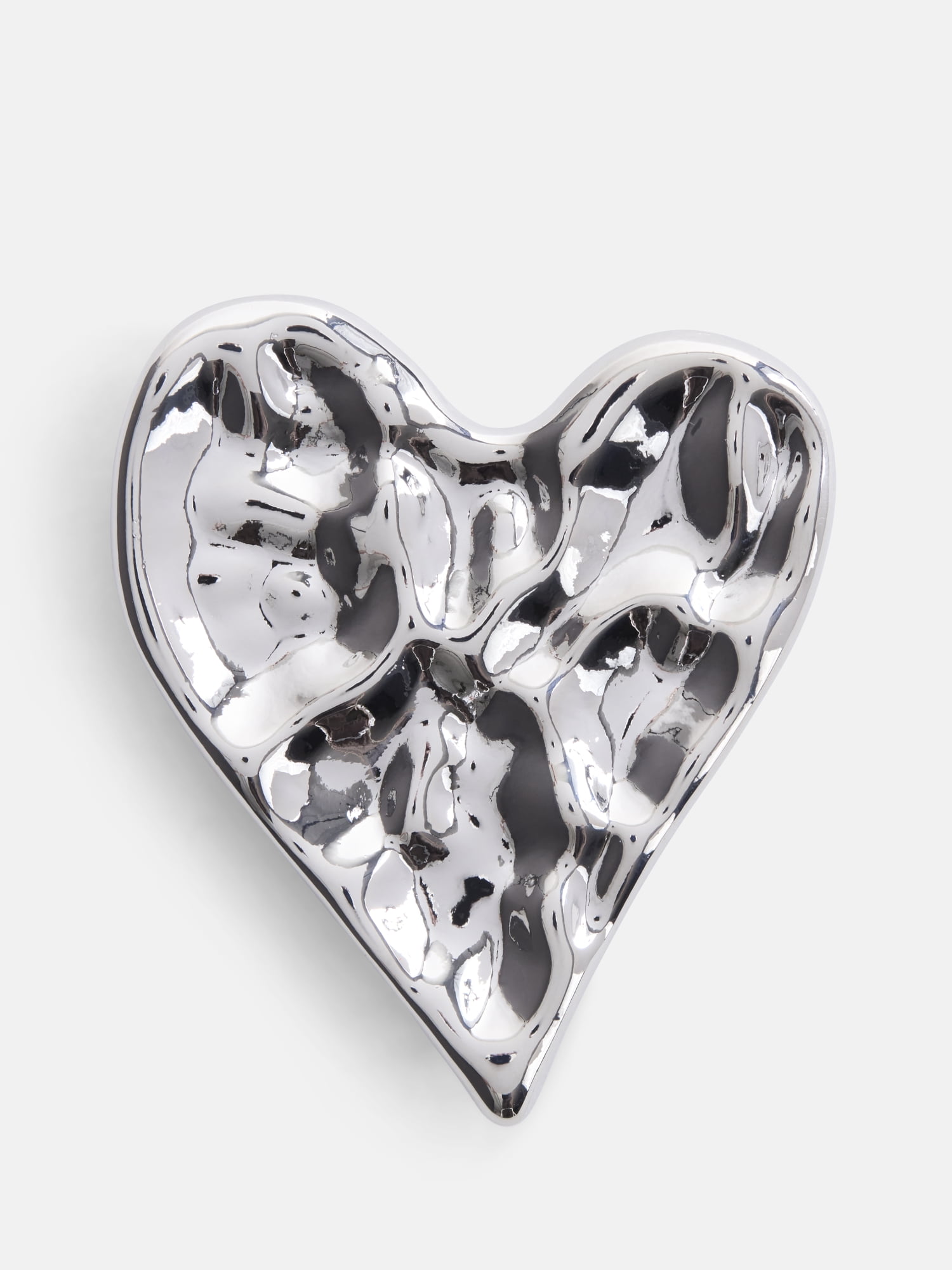 Scoop Heart Brooch, Silver-Tone