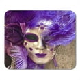 thumbnail image 1 of Silver Theatre Purple and Gold Venetian Carnival Masquerade Mask Acting Actor Mousepad Mouse Pad Mouse Mat 9x10 inch, 1 of 3