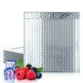 thumbnail image 1 of Silver Thermal Bubble Mailers, Insulated Cold Shipping Envelopes, 10 Count, 10 x 10.5 in, 1 of 8