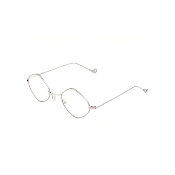 Silver Thin Frame Eyeglasses - Clear Lens Minimalist Daily Casual Wear