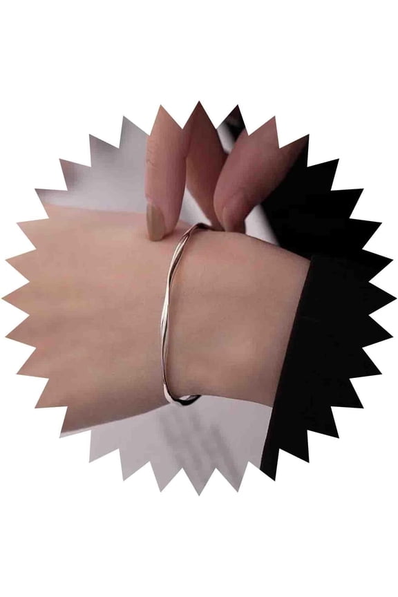 Silver Thin Open Bangle Bracelet Minimalist Mobius Bracelet Thin Round Silver Bracelet Twist Circle Cuff Bracelets Jewelry for Women