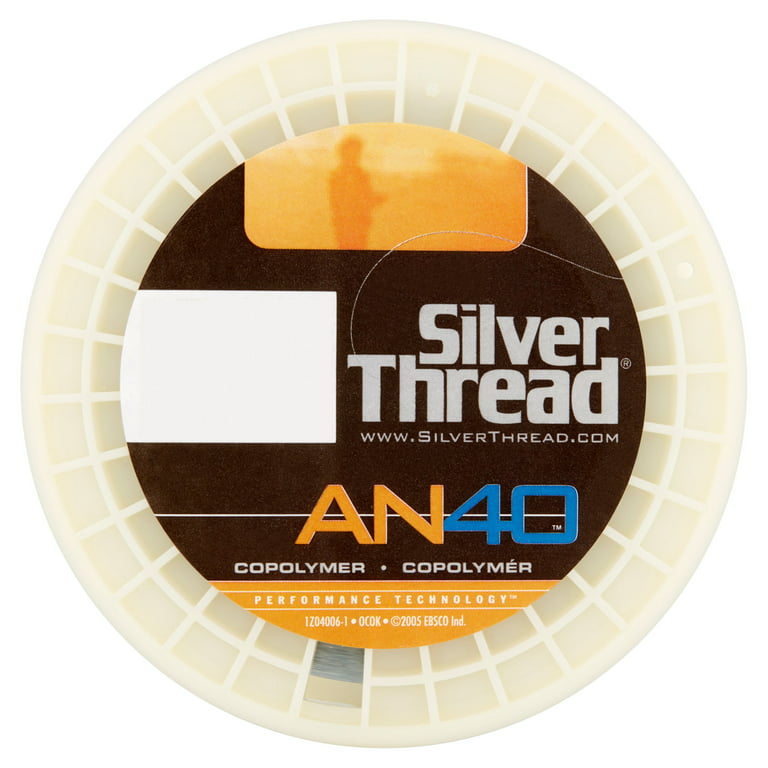 Silver Thread AN40 - Bulk Spool/Silver Copolymer Fishing Line, 14