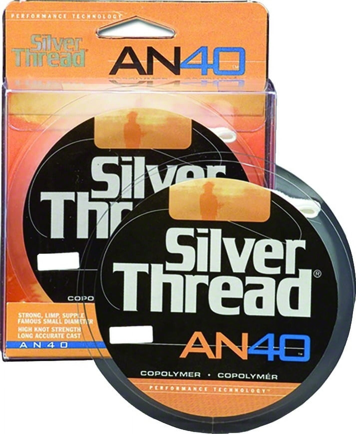 2) 3000 yard Bulk Spools of Silver Thread AN40 Copolymer Fishing