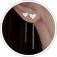 thumbnail image 1 of Silver Threader Earrings For Women Cute Star Dangle Silver Chain Earrings Hypoallergenic Minimalist Jewelry Korean Earrings[Z5766], 1 of 2