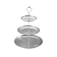 thumbnail image 1 of Silver Tiered Jewelry Snack Tray Metal Storage Tray Organizer Stand For Dresser Bathroom Vanity 3 Tier Decorative Display For Rings Earrings Keys Makeup Office Supplies, 1 of 6