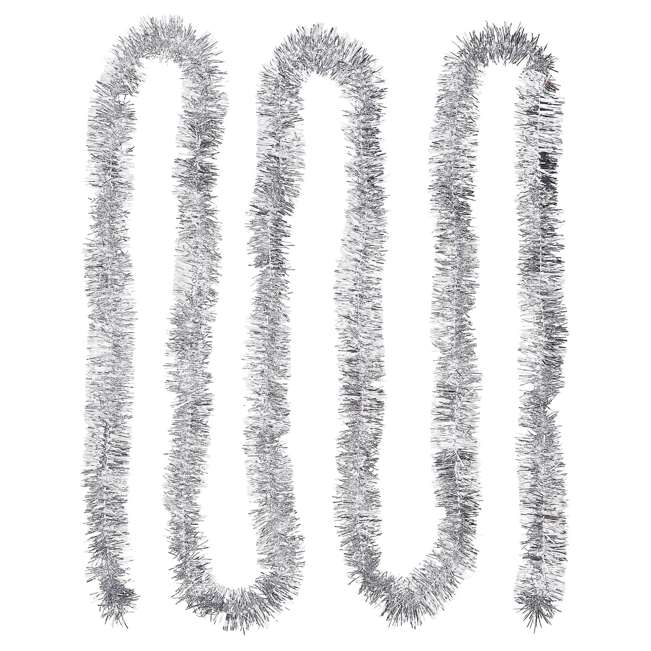 Tinsel Christmas Garland, Silver, 12', by Holiday Time