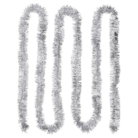 Tinsel Christmas Garland, Silver, 12', by Holiday Time