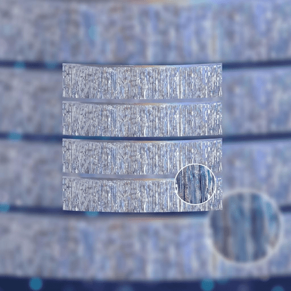 Silver Tinsel Garland for Birthday Party Decorations, 12FT Ceiling Fringe Banner and Backdrop for Christmas, Parade Float, Trailer, and Streamers Decor - 4 Pack