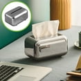 thumbnail image 1 of Silver Tissue Box Cover with Drawer - Scandinavian Style Organizer (6.3"x4.7") Decorative Plastic Holder for Living Room, Office & Bathroom, 1 of 7