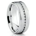 thumbnail image 1 of Silver Titanium Wedding Ring,CZ Wedding Ring,Titanium Wedding Ring,Man & Woman,Titanium Wedding Ring, 1 of 4