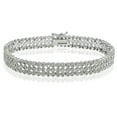 thumbnail image 1 of Silver Tone 2ct Diamond Three Row Bracelet, 1 of 3
