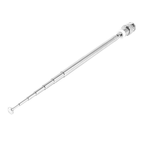Silver Tone 7 Sections Telescoping Whip Antenna Aerial BNC Male Jack for Radio