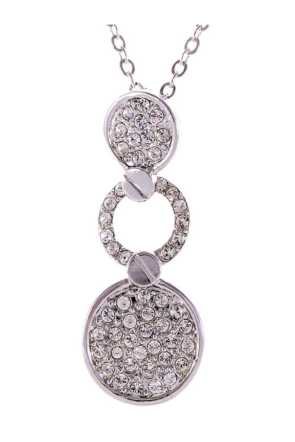 Silver Tone Crystal Elements Watchmaker Time Rhinestone Necklace