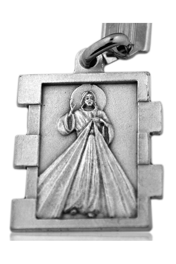 Silver-Tone Divine Mercy Keychain