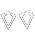 thumbnail image 1 of Silver-Tone Double Layered Triangle Shaped Hoop Earrings TME518, 1 of 1