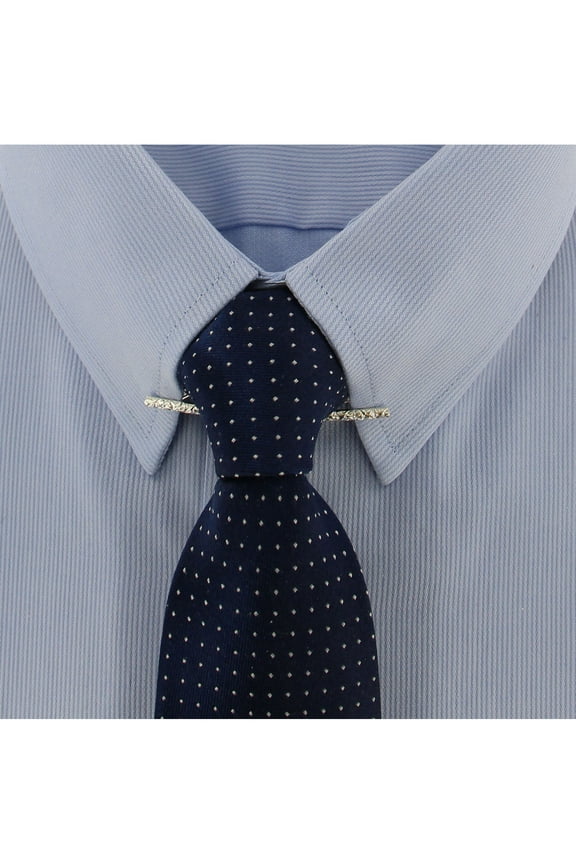 Silver Tone Floral Collar Bar Clip 2 1/8" Mens Adult Male