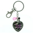 thumbnail image 1 of Silver-Tone Heart Shaped Initial Letter M Split-Ring-Keychain, 1 of 2