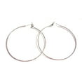 thumbnail image 1 of Silver Tone Hoop Earrings 3 inch Hoop Earrings Thin Hoops, 1 of 1