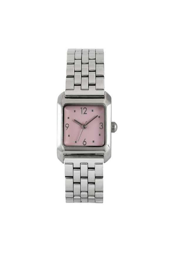 Silver Tone Ladies Mini 22mm Pink MOther Of Pearl Bracelet Watch