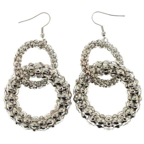 Silver-Tone Metal Dangle-Earrings
