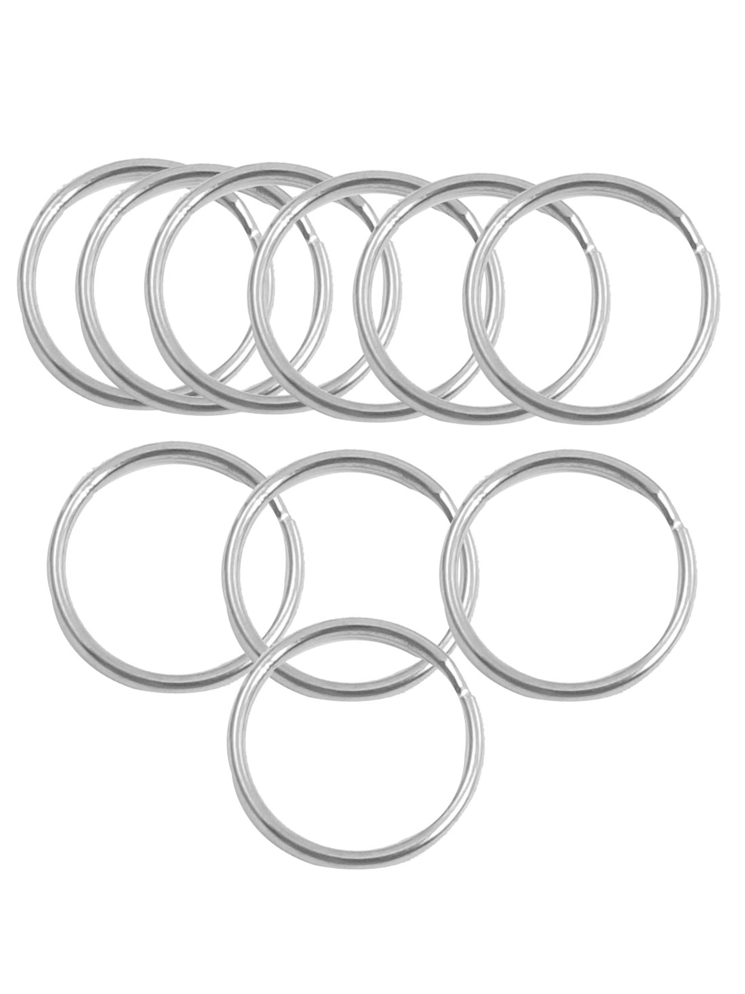 Silver Tone Metal Double Loops Split Ring Keyring 10pcs - Walmart.com
