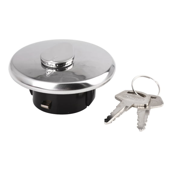 Silver Tone Metal Motorcycle Oil Fuel Tank Gas Cap Lock Cover w 2 Keys for GN125