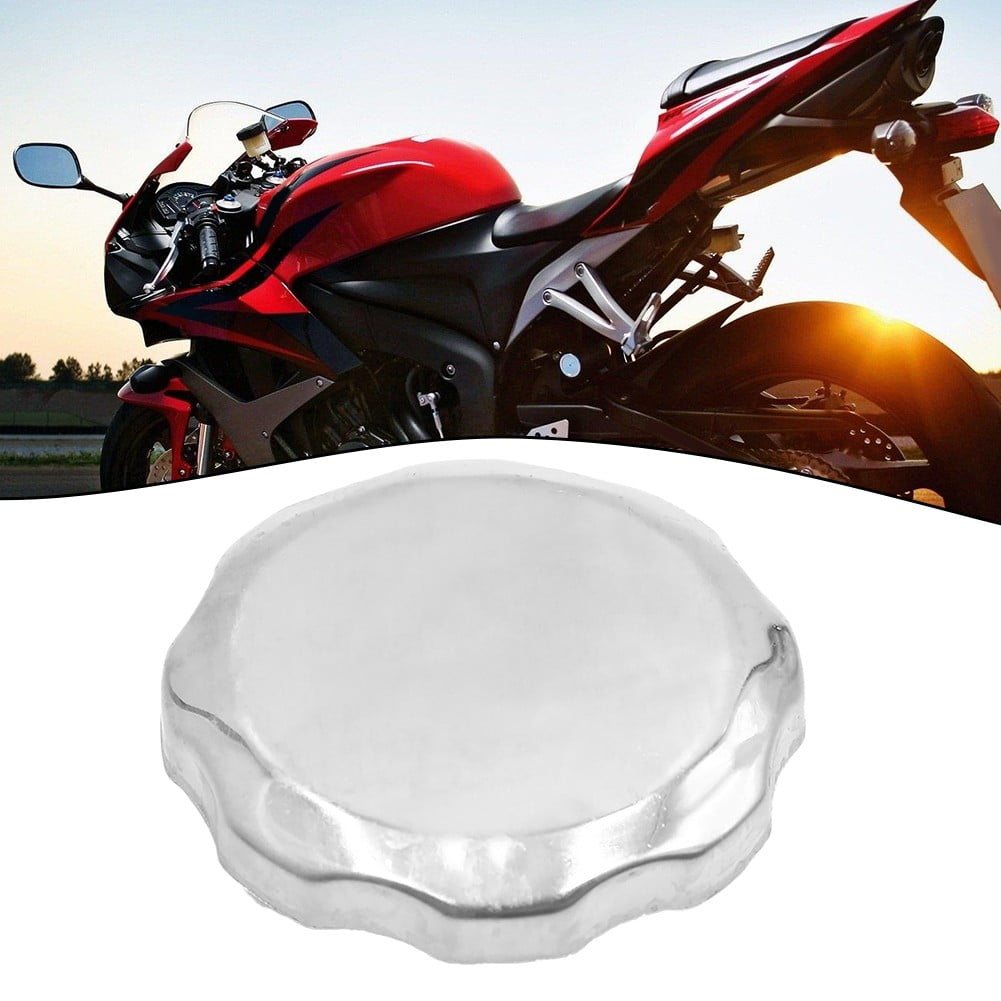 Silver Tone Metal Motorcycle Scooter Fuel Tank Gas Cap Cover